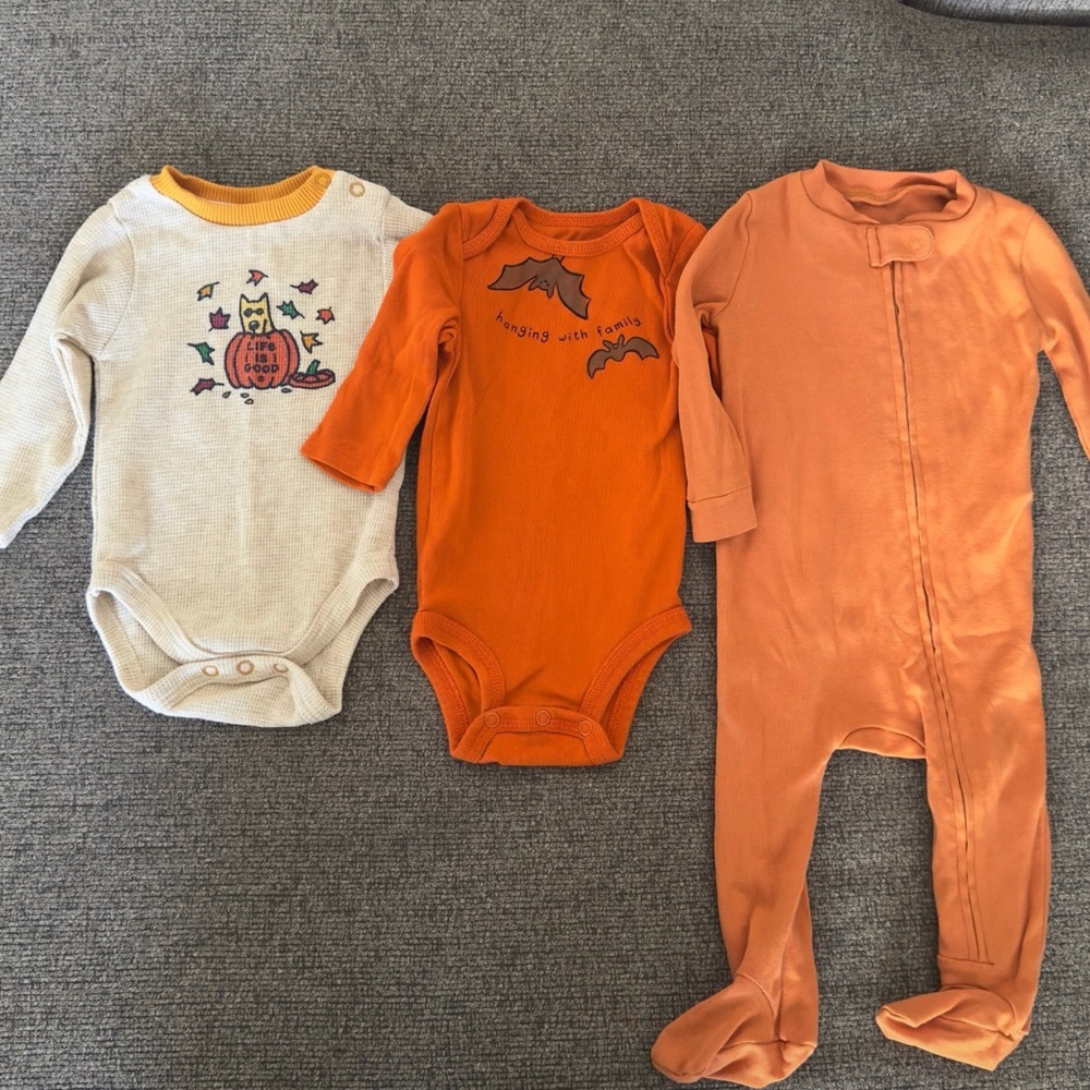 3 piece jumper set for fall october halloween  3-6month